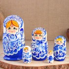 Матрёшка «Гжель», синее платье, 5 кукольная, 18 см - Фото 3