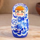 Матрёшка дерево «Гжель», синее платье, 5 кукольная, 18 см - Фото 3