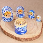 Матрёшка дерево «Гжель», синее платье, 5 кукольная, 18 см - Фото 6