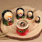 Матрёшка дерево «Земляничка», красное платье, 5 кукольная, 15 см - Фото 10