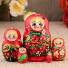 Матрёшка дерево «Божья коровка», красный платок, 5 кукольная, 9-11 см - Фото 11