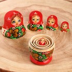 Матрёшка дерево «Божья коровка», красный платок, 5 кукольная, 9-11 см - Фото 4