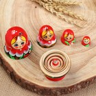 Матрёшка дерево «Божья коровка», красный платок, 5 кукольная, 9-11 см - Фото 8