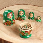 Матрёшка дерево «Божья коровка», зелёное платье, 5 кукольная, 10-12 см - Фото 12