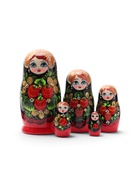 Матрёшка дерево «Земляничка», чёрный платок, 5 кукольная, 18 см - Фото 5