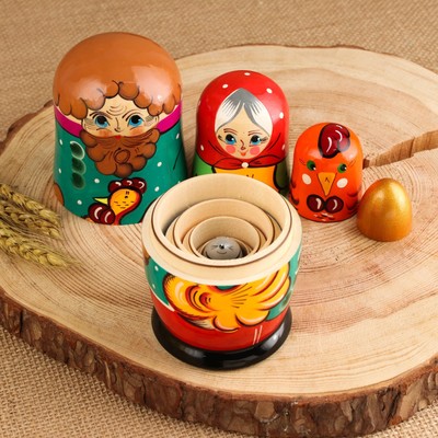 Матрёшка «Курочка Ряба», сюжетная, 5 кукольная, 13,5 - 15 см., микс