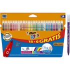 Фломастеры 24 цвета BIC Kid Couleur, детские, премиум, смываемые, среднее письмо - Фото 2