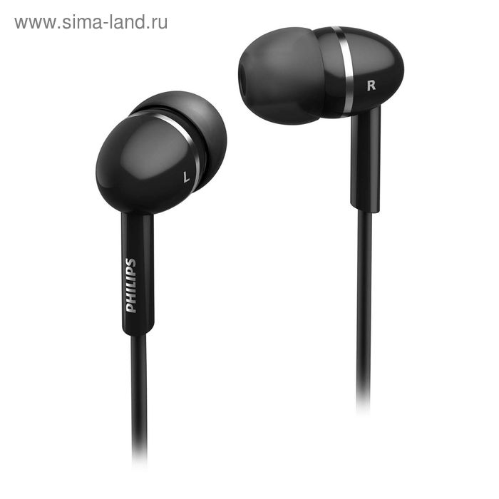 Наушники Philips SHE1450BK/51, 10-22000 Гц, 3.5, 103 дБ, провод 1.2 м, черные - Фото 1