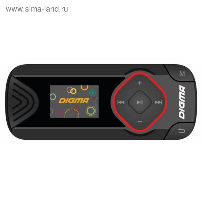 Плеер Flash Digma R3, 8 Гб, 0.8", FM, micro SD, micro SDHC,clip, черный - Фото 1