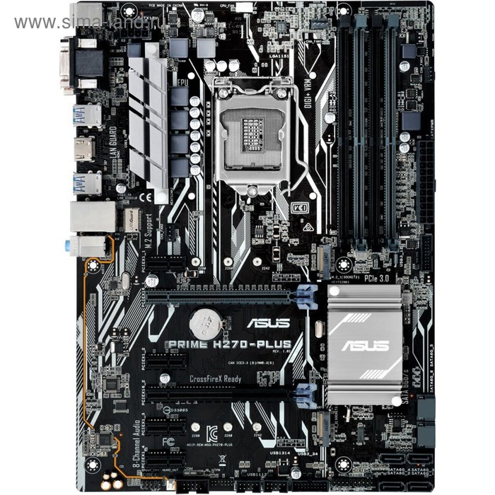 Материнская плата Asus PRIME H270-PLUS, Soc-1151, Intel H270, 4xDDR4, ATX, Ret - Фото 1