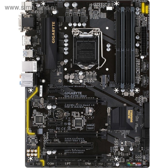 Материнская плата Gigabyte GA-Z270-HD3, Soc-1151, Intel Z270, 4xDDR4, ATX, Ret - Фото 1