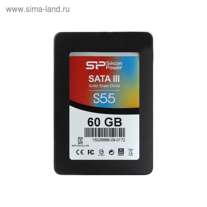 SSD накопитель Silicon Power Slim S55 60Gb (SP060GBSS3S55S25) SATA-III - Фото 1