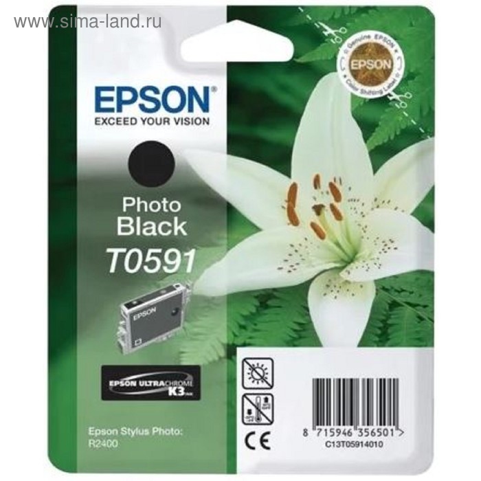 Картридж струйный Epson C13T059140 черный для Epson St Ph R2400 - Фото 1
