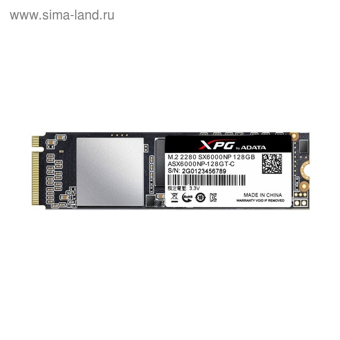 SSD накопитель A-Data XPG SX6000 128Gb (ASX6000NP-128GT-C) PCI-Ex4 - Фото 1