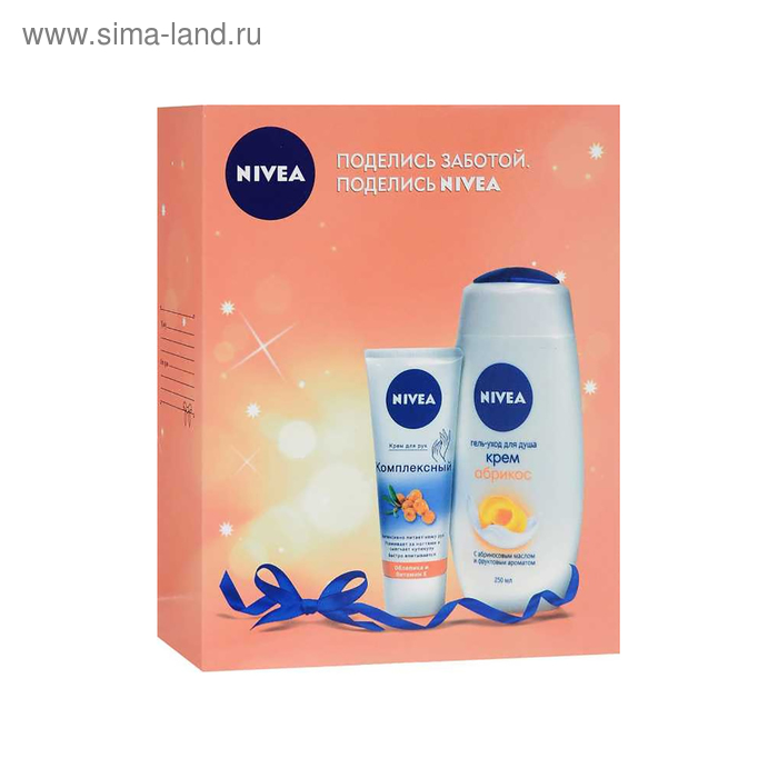 Подарочный набор Nivea Защита и мягкость: Крем-гель для душа 250 мл + Крем для рук 75 мл - Фото 1