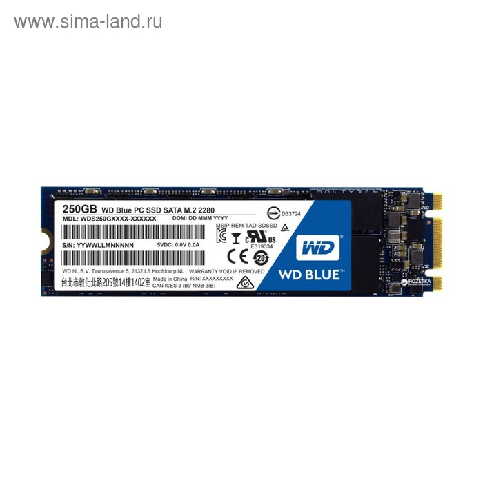 SSD накопитель WD Blue 250Gb (WDS250G2B0B) SATA-III - Фото 1