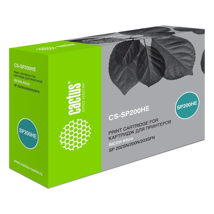 Тонер - картридж Cactus CS-SP200HE, чёрный, для Ricoh SP 202SN/200N/203SFN, 2600 стр.