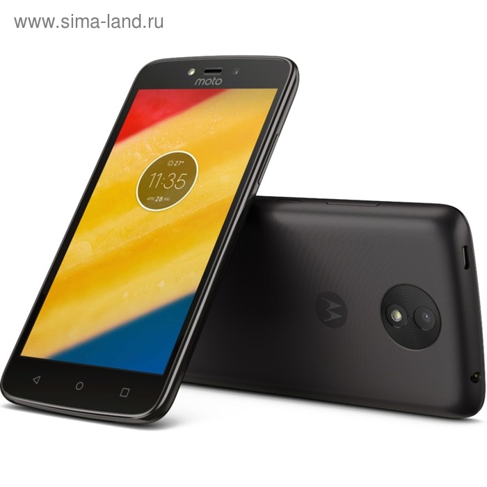 Смартфон Motorola XT1723 C Plus 16Gb черный 4G 2Sim 5" 720x1280 Andr7.0 8Mpix GPS FM micSD - Фото 1