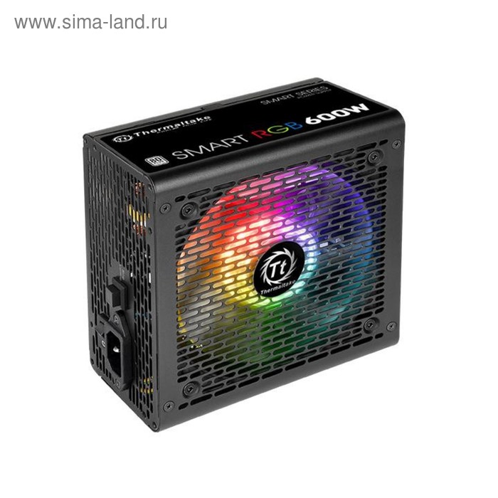Блок питания Thermaltake ATX 600W Smart RGB 600 80+ (24+4+4pin) APFC 120mm fan color - Фото 1