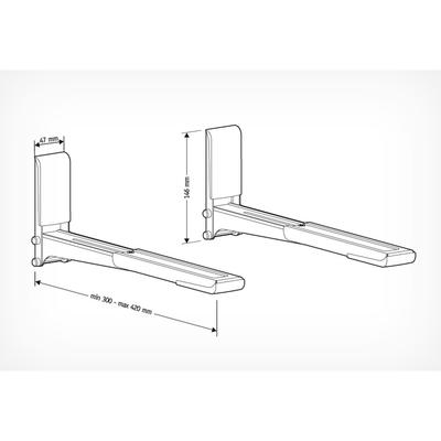 Кронштейн для СВЧ Holder MWS-2003, настенный, фиксированный, до 40 кг, серый