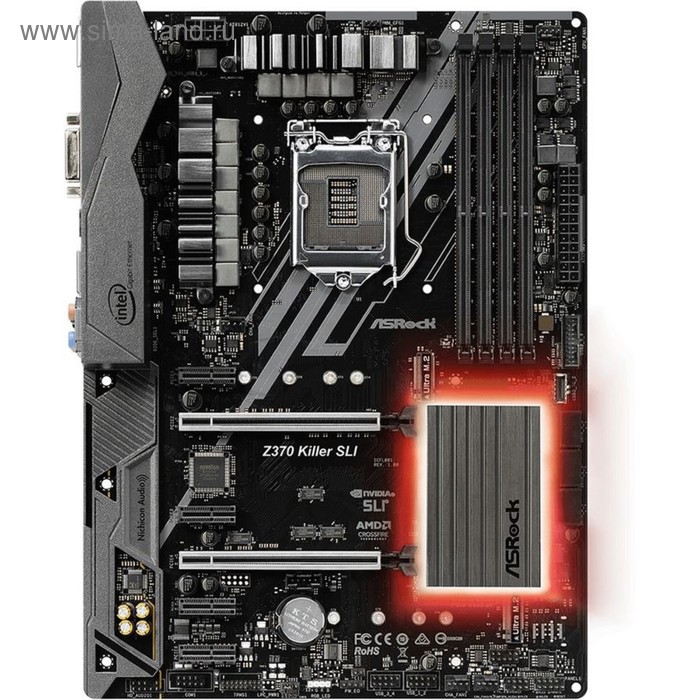 Материнская плата Asrock Z370 KILLER SLI, Soc-1151v2, Intel Z370, 4xDDR4, ATX, Ret - Фото 1