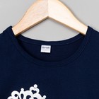Комплект женский (футболка, шорты) Квин цвет тёмно-синий, р-р 42 - Фото 2