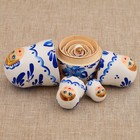 Матрёшка дерево «Гжель», белое платье, 5 кукольная, 10 см - Фото 8