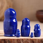 Матрёшка дерево «Поднос гжель», синее платье, 5 кукольная, 10 см - Фото 2