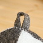 Шапка для бани и сауны, «Классическая», полиэфир 70%, шерсть 30%, комбинированная, белая, серая, «Добропаровъ» - Фото 7