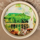 Тарелка декоративная «Летняя веранда», с рисунком на холсте, настенная, D = 16 см - Фото 2