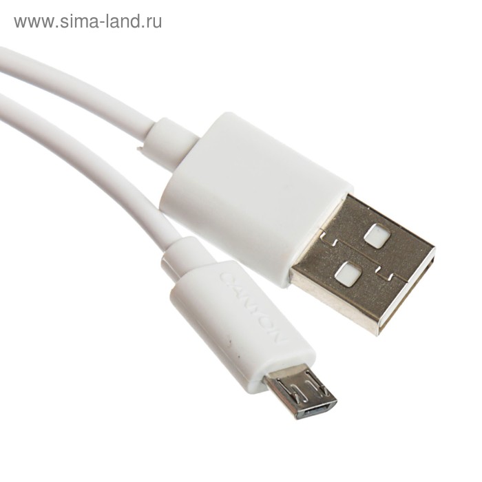 Кабель Canyon, micro USB - USB, 1 А, 1 м, белый - Фото 1