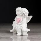 Статуэтка "Ангел на лавочке", с розовой отделкой, 11 см - Фото 3
