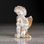 Статуэтка "Ангел с барашком", цвет перламутровый, декор золотистый, 8 см - Фото 2
