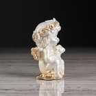 Статуэтка "Ангел с барашком", цвет перламутровый, золотистый декор, 8 см - Фото 3