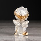 Статуэтка "Ангел с барашком", цвет перламутровый, золотистый декор, 8 см - Фото 4