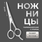 Ножницы парикмахерские с упором, лезвие — 4.5 см, серебристые - Фото 1