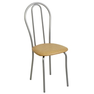 Стул "Венский 2", Серебристый металлик/Бежевый