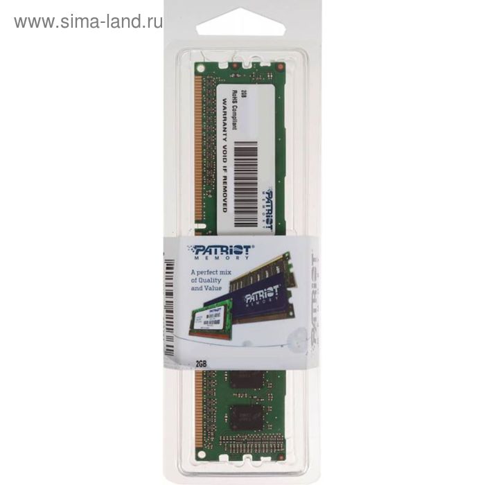 Память DDR3 2Gb 1600MHz Patriot PSD32G16002 RTL PC3-12800 CL11 DIMM 240-pin 1.5В - Фото 1