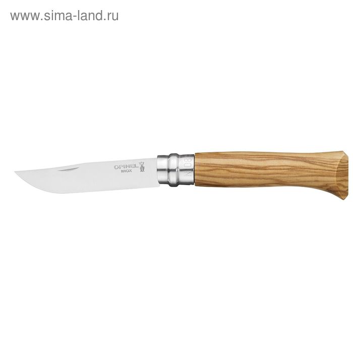 Нож Opinel серии Tradition Luxury №08, клинок 8,5 см., нержавеющая сталь, зеркальная полировка, рукоять - орех - Фото 1