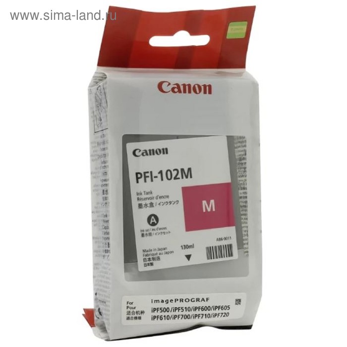 Картридж струйный Canon PFI-102M 0897B001 пурпурный для Canon iP F510/605/610 - Фото 1