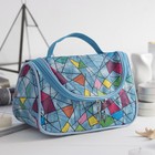 Косметичка-сумочка, отдел на молнии, цвет голубой - Фото 1