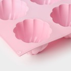 Форма для выпечки кексов Доляна «Сладости. Мусс», силикон, 29.5×17.5 см, 6 ячеек (d=7.2 см), розовая - Фото 5