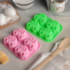 Форма силиконовая для выпечки Доляна «Машина», 15×12 см, 4 ячейки (6,6×4,4 см), цвет МИКС - Фото 3