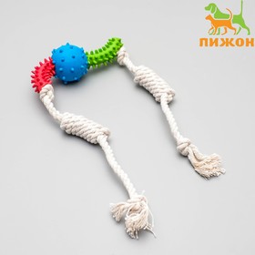 Игрушка канатная с жевательными элементами "Зубочистка", до 60 см, микс цветов
