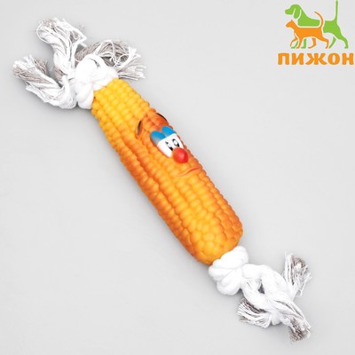 Игрушка на канате "Кукуруза" для собак, 30 см (кукуруза 14 см)