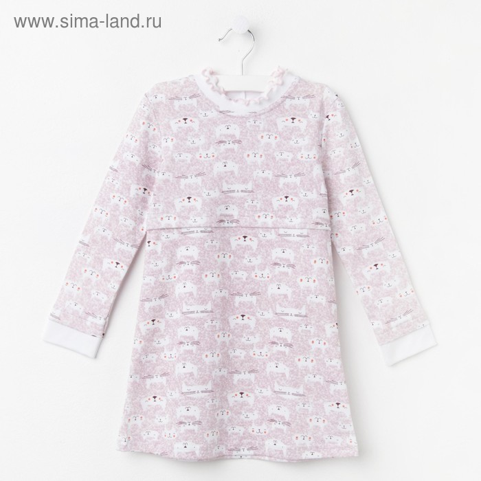 Платье для девочки, рост 116 (30) см, бежевый/белый И-004 1 - Фото 1