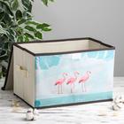 Короб стеллажный для хранения с крышкой «Фламинго», 38×25×24 см - Фото 3