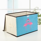 Короб стеллажный для хранения с крышкой «Фламинго», 39×25×25 см, цвет бежевый - Фото 2