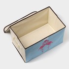 Короб стеллажный для хранения с крышкой «Фламинго», 39×25×25 см, бежевый - Фото 4