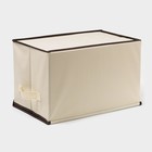 Короб стеллажный для хранения с крышкой «Фламинго», 39×25×25 см, бежевый - Фото 5